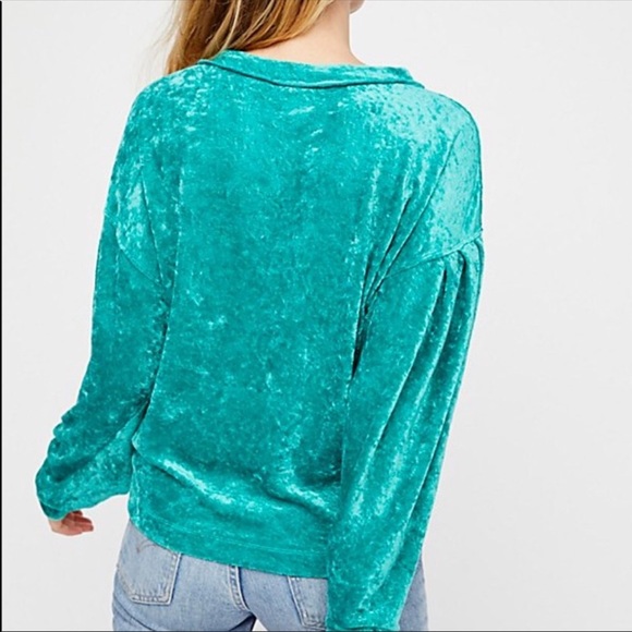 New Free People Milan Crushed Velvet Top - Picture 2 of 8